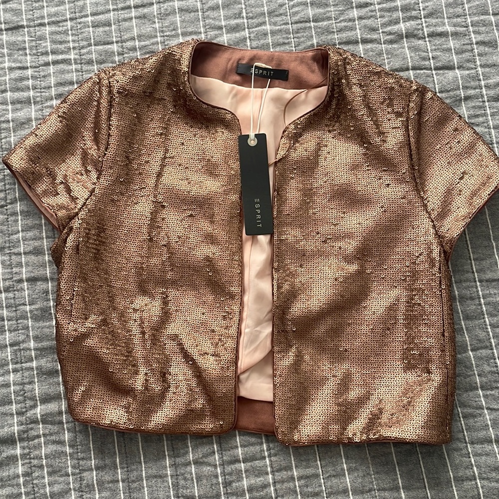 Esprit short sleeve sequin jacket